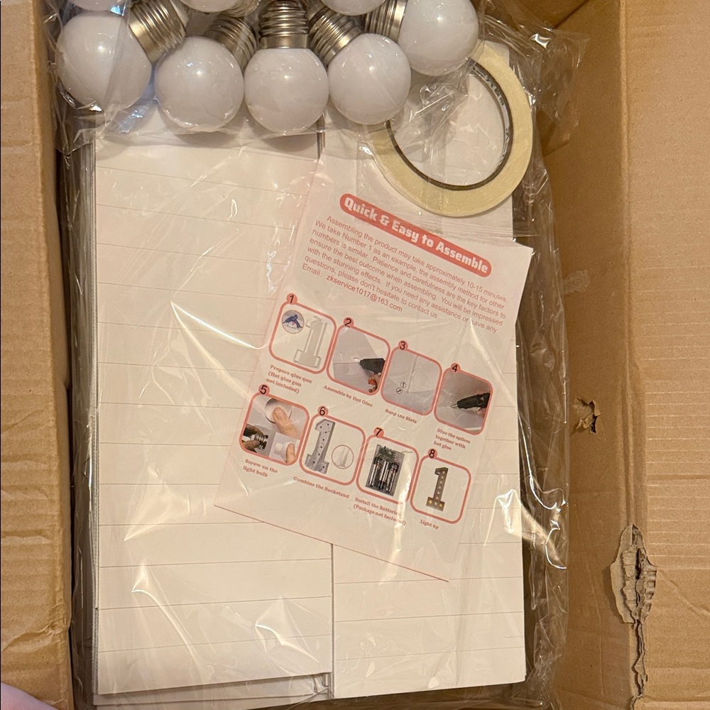 Light Bulb String Kit Buildable Number- White
